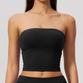 Top Esportivo Sem Alças Push Up Fitness e Yoga Feminino