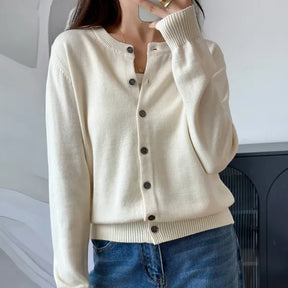 Cardigan Feminino 100% Algodão Premium | Decote Redondo