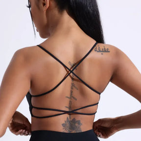 Top Fitness Feminino Alças Cruzadas com Bojo Academia