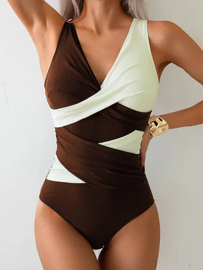 Maiô Monokini Branco e Preto com Controle de Barriga