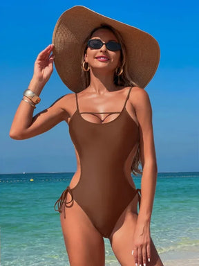 Maiô Bandagem com Recortes e Tela Vazada | Moda Praia