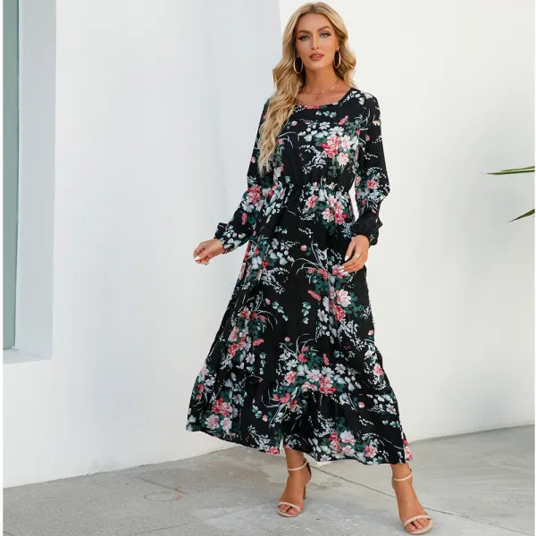 Vestido Longo Chiffon Floral Boho | Musa Brasil