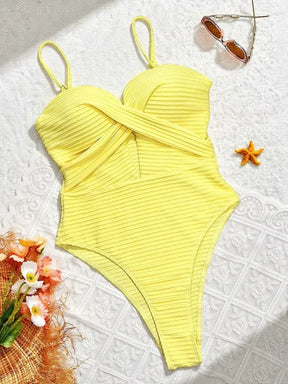 Maiô Amarelo Monokini Cavado Modelador | Musa Brasil