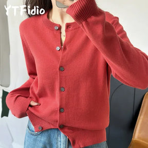 Cardigan Feminino 100% Algodão Premium | Decote Redondo
