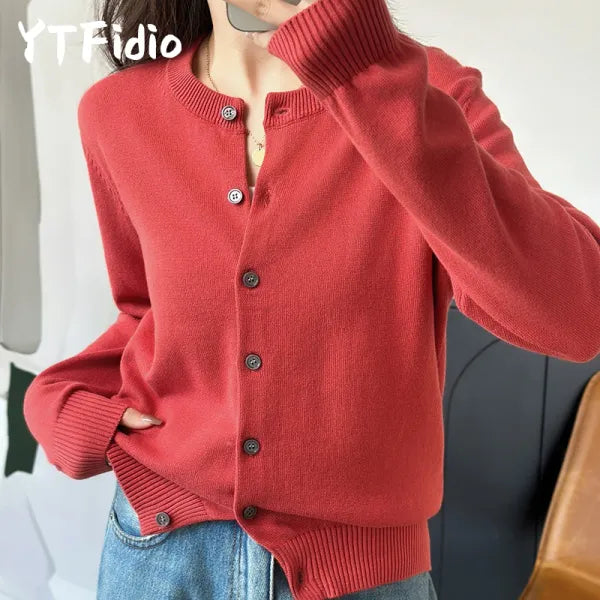Cardigan Feminino 100% Algodão Premium | Decote Redondo