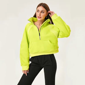 Jaqueta Feminina de Treino Manga Longa com Zíper Windproof