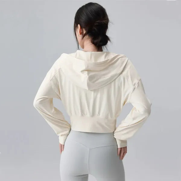 Jaqueta Feminina com Capuz para Corrida, Yoga e Esporte