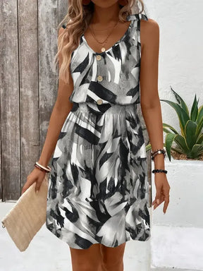 Vestido Geométrico Verão Resort | Elegância Bohemia