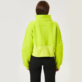 Jaqueta Feminina de Treino Manga Longa com Zíper Windproof