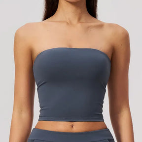 Top Esportivo Sem Alças Push Up Fitness e Yoga Feminino
