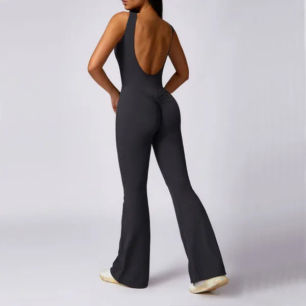 Macacão Fitness Feminino Push Up Yoga Stretch Bodysuit