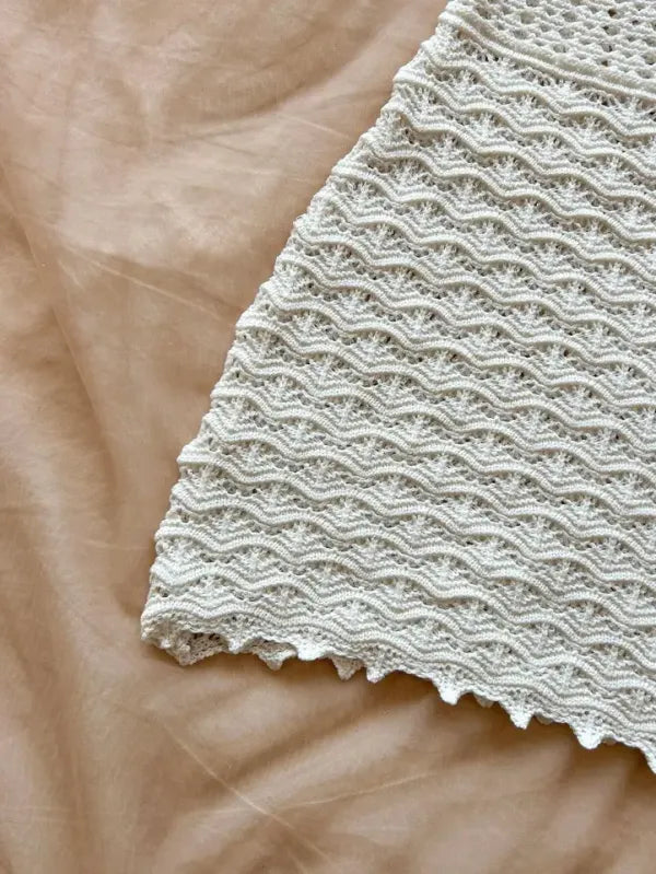 Vestido Crochê Halter Branco Fluido | Resort Chic