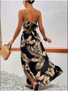 Conjunto Saia e Colete Estampado Feminino | Fenda Alta