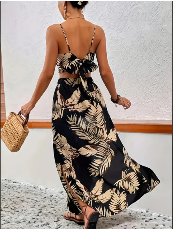 Conjunto Saia e Colete Estampado Feminino | Fenda Alta