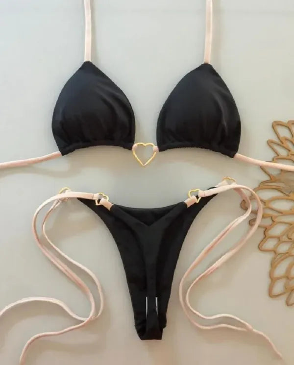 Biquíni Feminino Halter Triângulo Tanga Brasileira