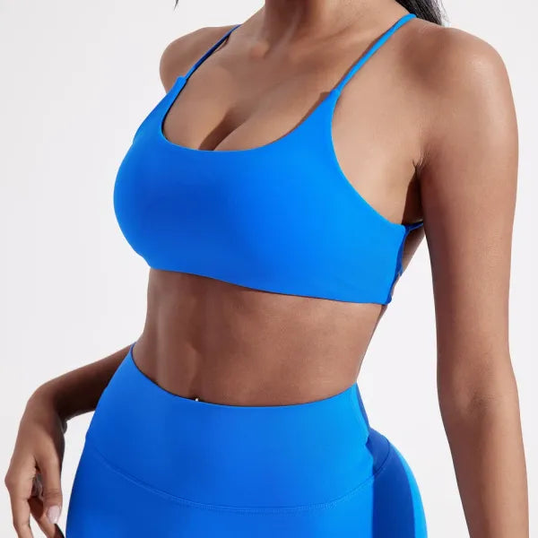 Top Fitness Feminino Alças Cruzadas com Bojo Academia