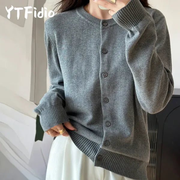 Cardigan Feminino 100% Algodão Premium | Decote Redondo