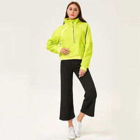 Jaqueta Feminina de Treino Manga Longa com Zíper Windproof
