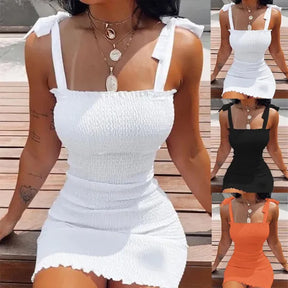 Vestido Branco Off-Shoulder com Faixa Ajustável