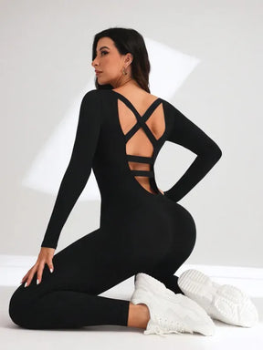 Macacão Feminino Manga Longa para Yoga e Treino
