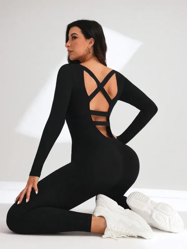 Macacão Feminino Manga Longa para Yoga e Treino