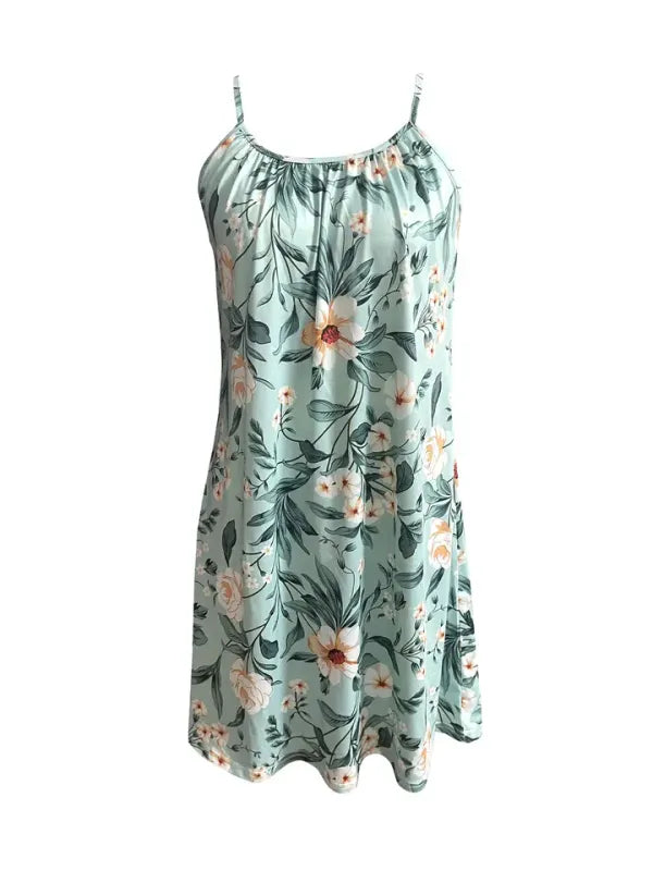 Vestido Midi Floral Alça Espaguete — Resort Sofisticado