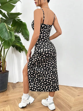 Vestido Maxi Envoltório Leopardo com Fenda — Resort Chic Outono 2025