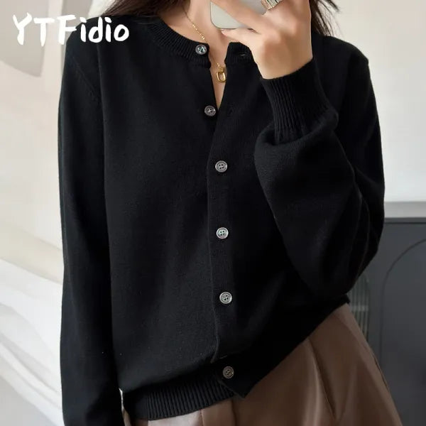 Cardigan Feminino 100% Algodão Premium | Decote Redondo