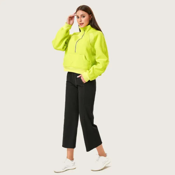 Jaqueta Feminina de Treino Manga Longa com Zíper Windproof