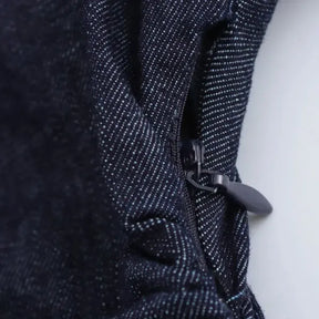 Vestido Jeans Midi Feminino com Lapela e Zíper Lateral