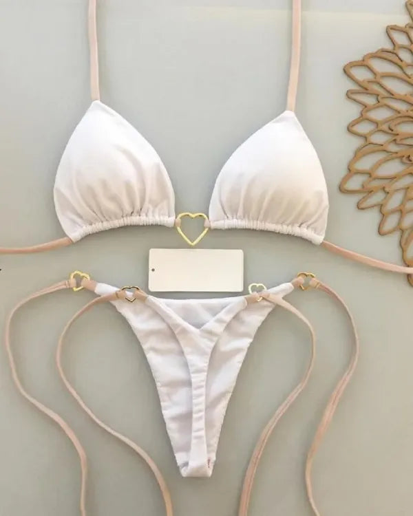 Biquíni Feminino Halter Triângulo Tanga Brasileira