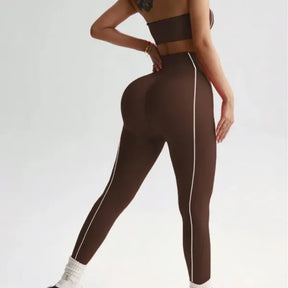 Conjunto Legging Yoga Sem Costura + Top Bandeau Feminino