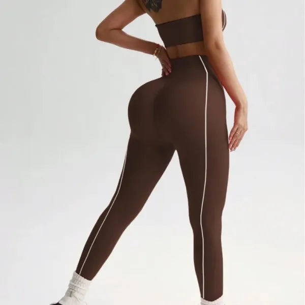 Conjunto Legging Yoga Sem Costura + Top Bandeau Feminino