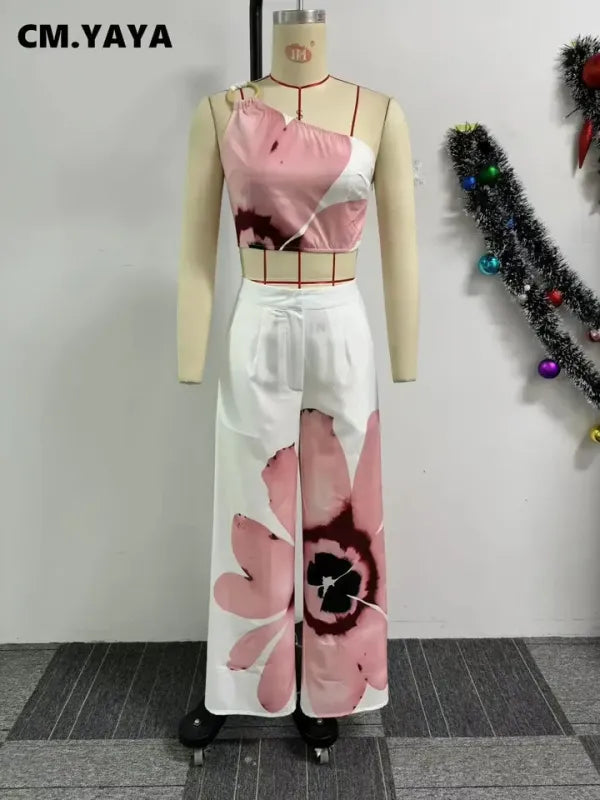Conjunto Feminino Floral + Calça Perna Larga | Musa Brasil