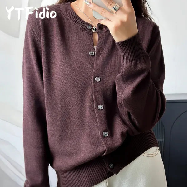 Cardigan Feminino 100% Algodão Premium | Decote Redondo