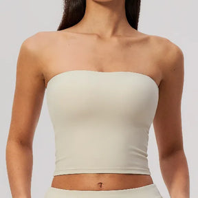 Top Esportivo Sem Alças Push Up Fitness e Yoga Feminino