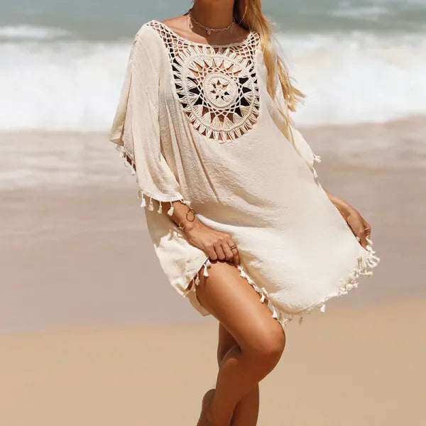 Saída de Praia Crochê Feminina | Cover-Up Elegante
