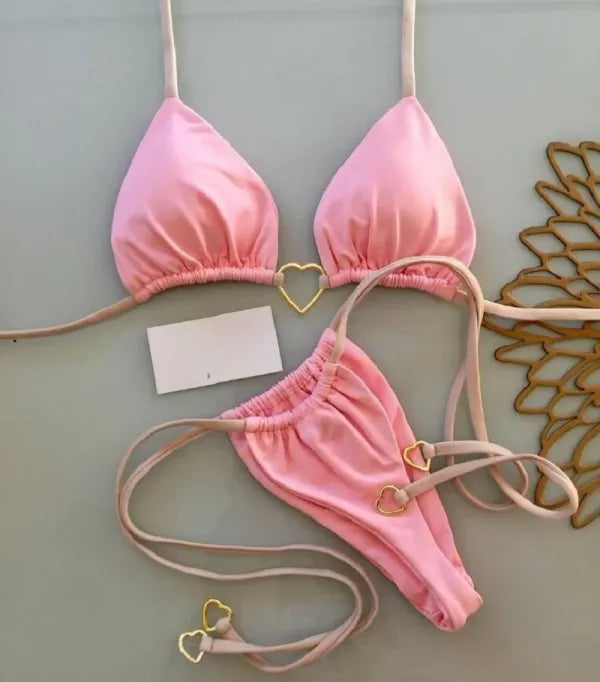 Biquíni Feminino Halter Triângulo Tanga Brasileira