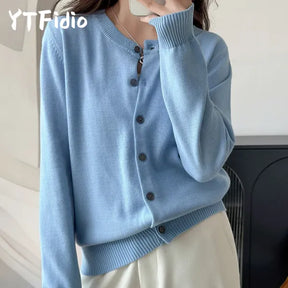 Cardigan Feminino 100% Algodão Premium | Decote Redondo