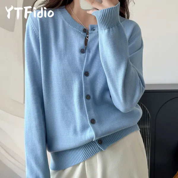 Cardigan Feminino 100% Algodão Premium | Decote Redondo