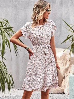 Vestido Floral Cintura Alta Feminino — Casual Verão Premium