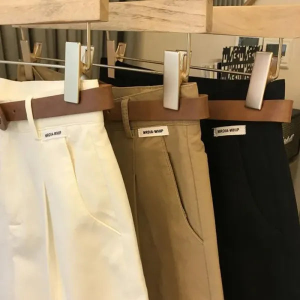 Shorts Feminino Perna Larga Algodão Casual Elegante