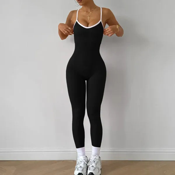 Macacão Fitness Feminino Sem Costura com Sutiã Embutido