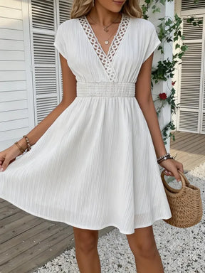 Vestido Renda Francesa Decote V | Beach Resort
