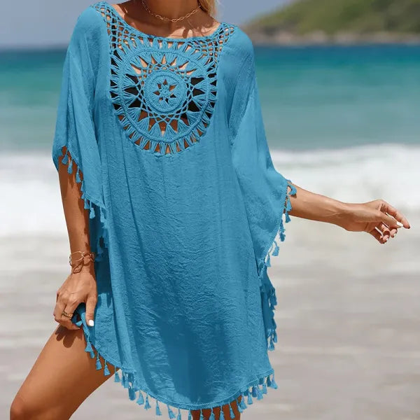 Saída de Praia Crochê Feminina | Cover-Up Elegante