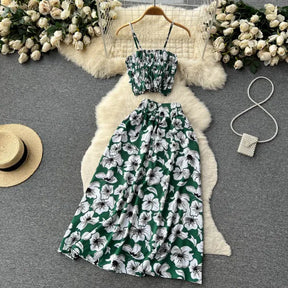 Conjunto Top e Saia Floral — Férias na Praia