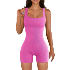 Sem mangas sem costas macacões feminino exercício yoga macacão ternos esportivos fitness wear correndo roupas de uma peça bodysuit sólido