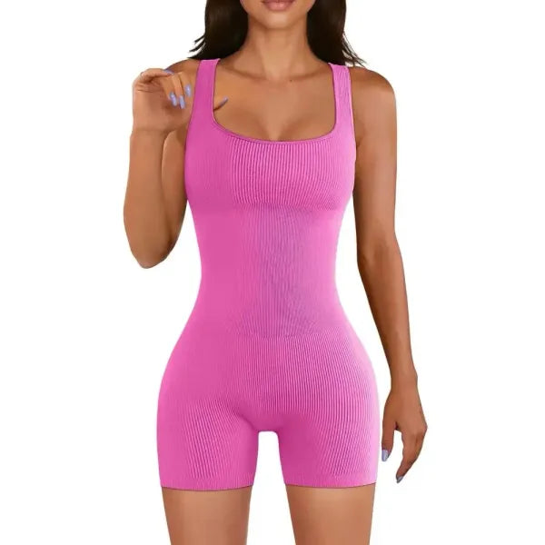 Sem mangas sem costas macacões feminino exercício yoga macacão ternos esportivos fitness wear correndo roupas de uma peça bodysuit sólido