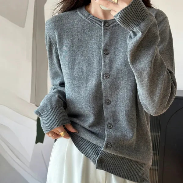 Cardigan Feminino 100% Algodão Premium | Decote Redondo