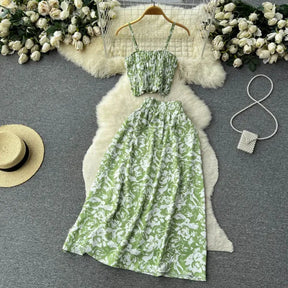 Conjunto Top e Saia Floral — Férias na Praia